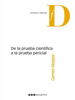 cover image of De la prueba científica a la prueba pericial